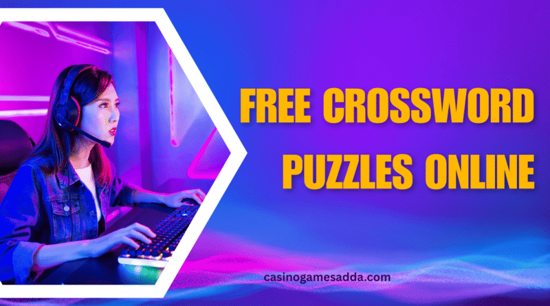 Free crossword puzzles being solved on a tablet screen